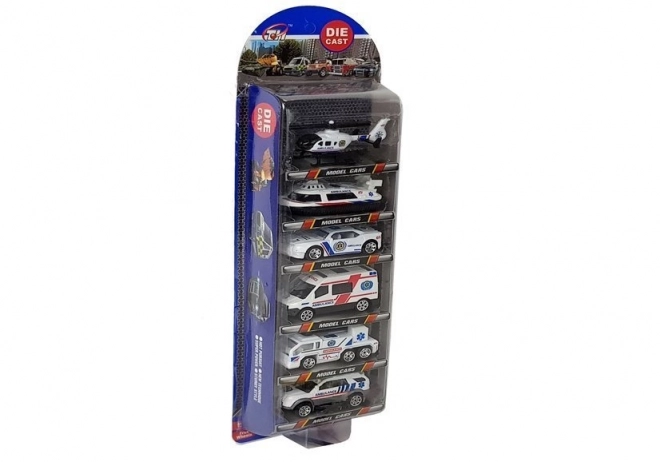 Set reddingsvoertuigen 1:64 6 stuks