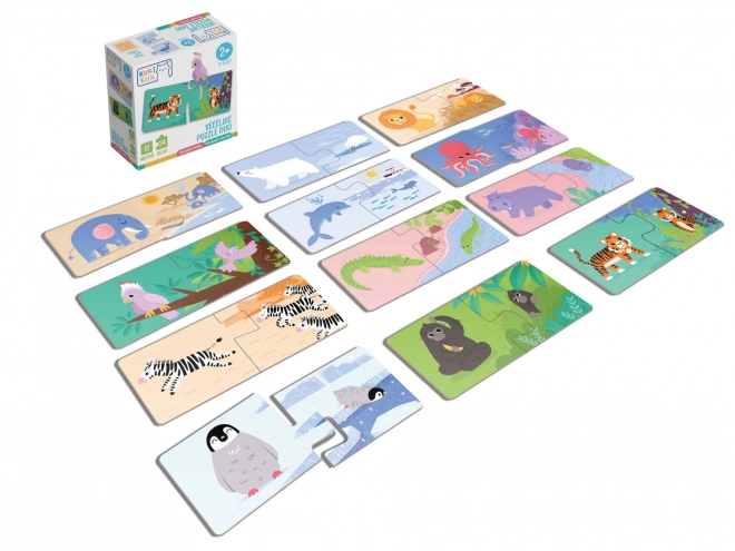 KukiKuk 80036 Veeeelike puzzel duo Waar wonen de dieren