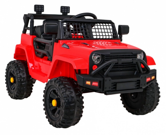 Accu-aangedreven Jeep Dark Night voor kinderen + langzame start + EVA + LED audio – Rood