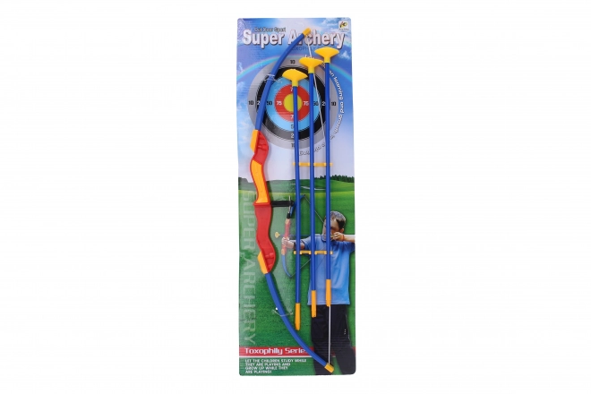 Kinder plastic boog set 58 cm 3 pijlen