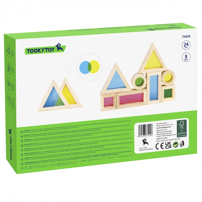 Houten gekleurde spiegelblokjes TOOKY TOY