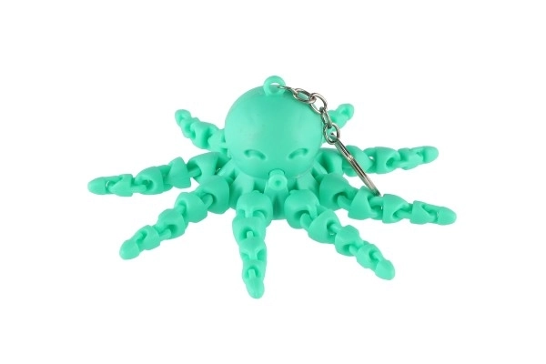 Octopus hanger plastic 9cm op batterijen met licht 6 kleuren 24 stuks in een doos