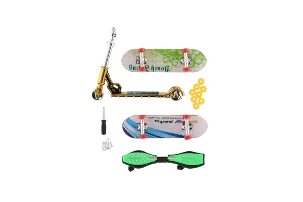 Set skateboard schroef, vingerstep, waveboard van plastic met accessoires mix soorten op kaart 16x30cm