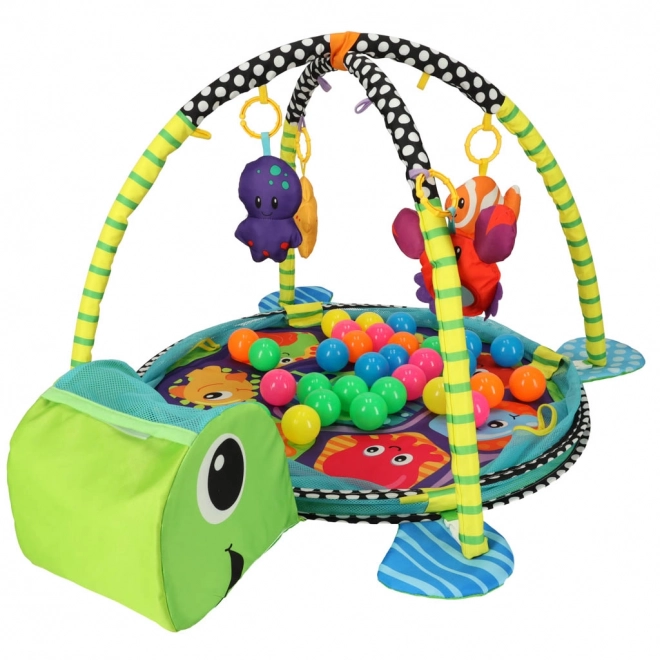 Educatieve speelkleed schildpad met omheining en ballen