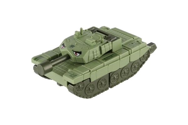 Transformer tank/robot plastic 14cm met traagheidsmotor 3 kleuren
