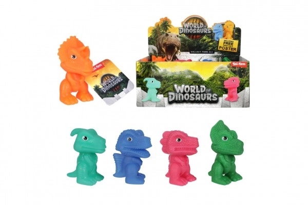 Rubberen dinosaurus 8cm - 5 soorten in doos