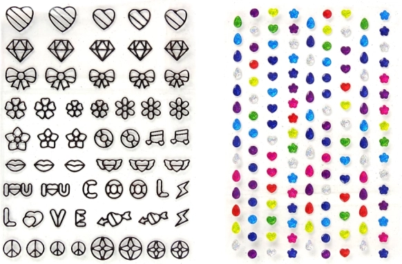 Stickers en versieringen voor een sprankelend effect