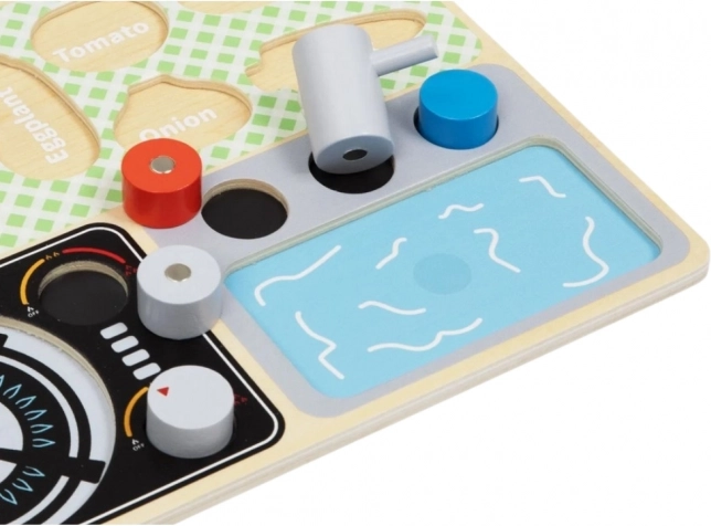 Houten keukentje met accessoires voor de kleine chef