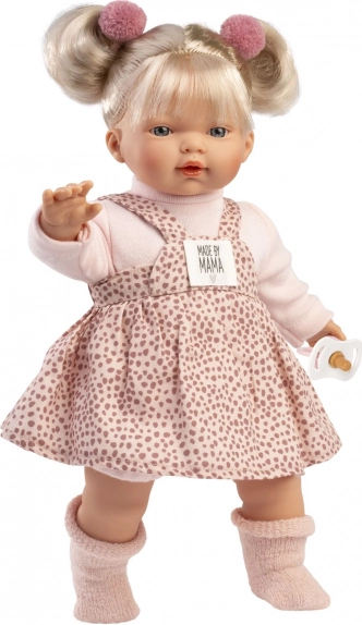 Llorens Roberta realistische pop met geluiden, zacht stoffen lichaam, 33 cm