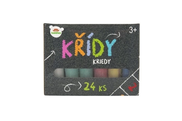 Kleurkrijtjes stoep 24 st in doosje 15x11x10cm