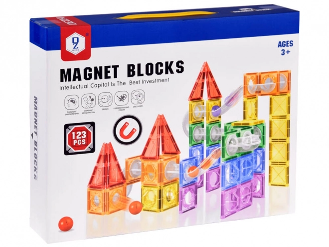 Magnetische bouwset knikkerbaan ZA4719 - 123 onderdelen