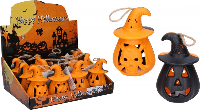 lichtgevende Halloween-pompoen 11 × 6,5 cm