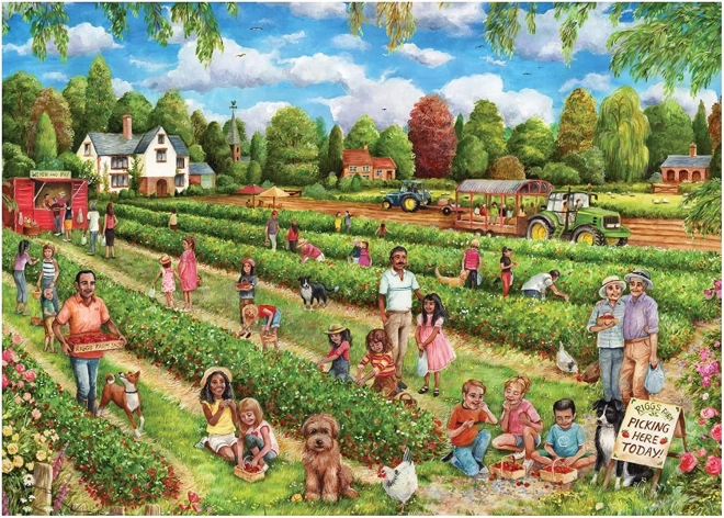 Puzzel Aardbeienplukken 1000 stukjes
