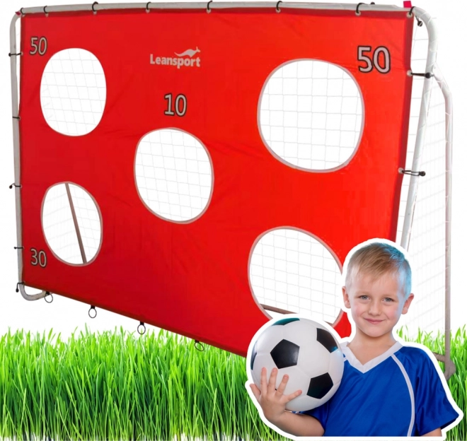 Voetbaltrainingsdoel met doelwitnet rood 213x152x75 cm