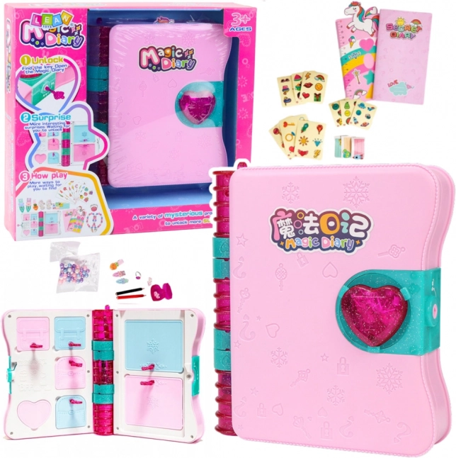 Geheim dagboek met slot roze