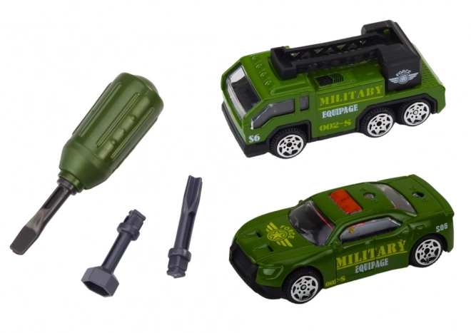 Groene tank DIY voor kinderen met demonteerbare onderdelen en geluiden