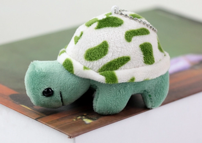 Pluchen schildpad 10 cm blauwe hanger