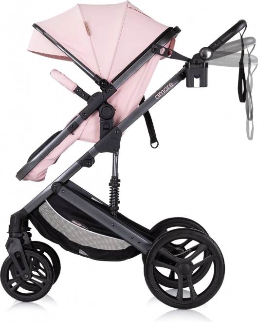 Gecombineerde kinderwagen Amore 2in1 roze marshmallow