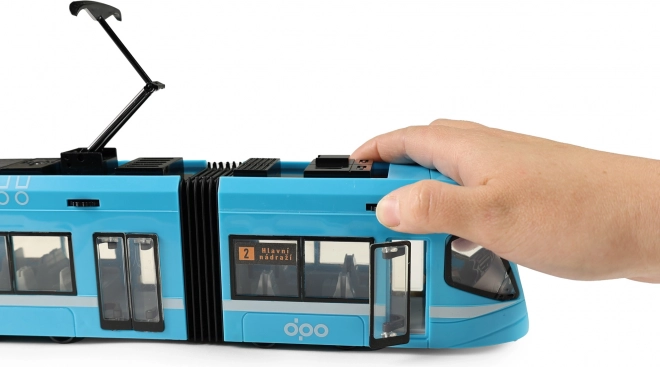 Moderne tram Ostrava blauw 47 cm