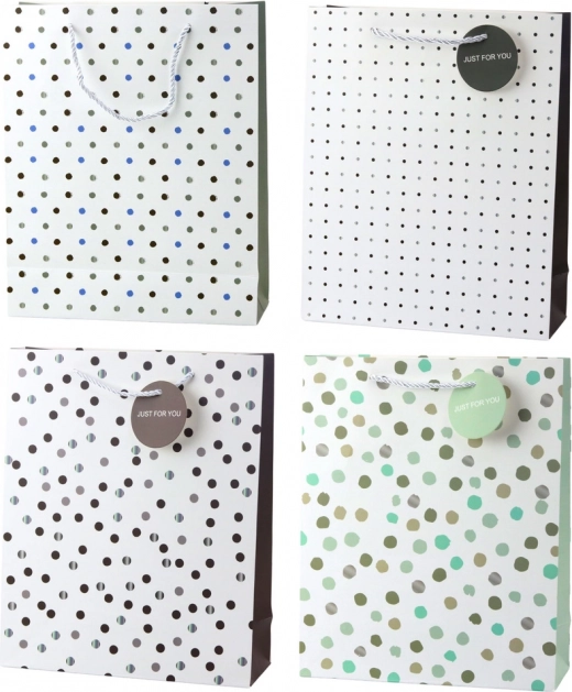 Cadeautas met stippen 32 x 26 x 10 cm