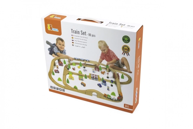 Viga Houten Treinbaan 90 stuks