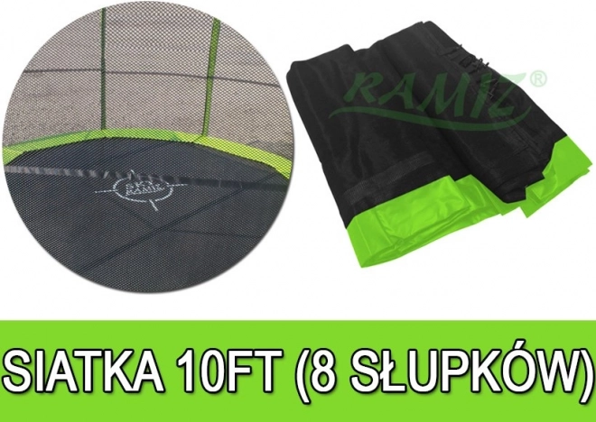 Beschermnet voor trampoline 305 cm (10 ft), 8 tunnels, groen SkyRamiz