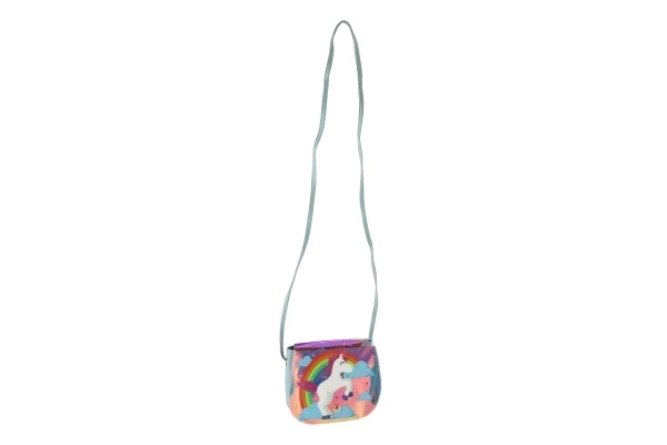 Handtas/Rugzak regenboog eenhoorn plastic 4 kleuren in zak 17x15x3cm