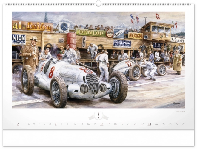 NOTIQUE Muurkalender Oldtimers – Václav Zapadlík 2025, 64 x 42 cm