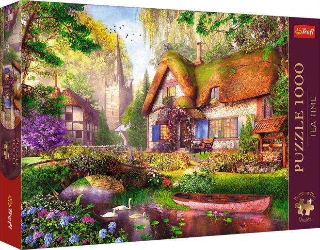 TREFL Puzzel Premium Plus Theetijd: Houten huisje 1000 stukjes