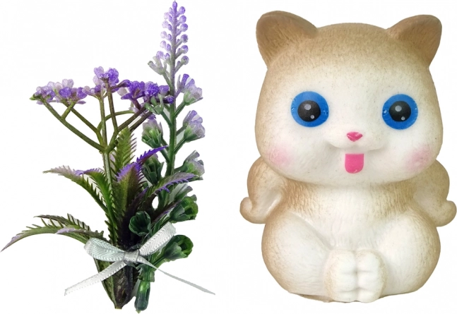 Schattige accessoires: katje en bloemen