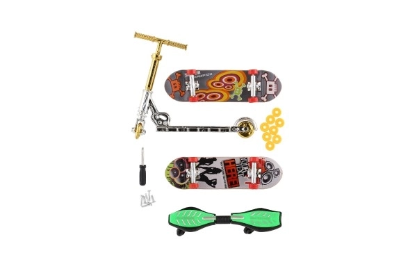 Set skateboard schroef, vingerstep, waveboard van plastic met accessoires mix soorten op kaart 16x30cm