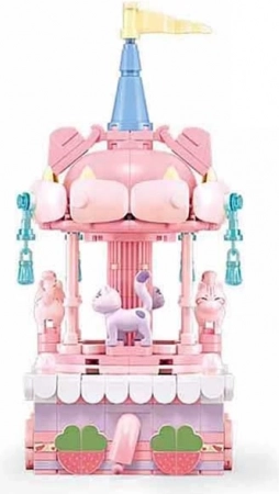 Sluban pastelcarrousel met kat – bouwset
