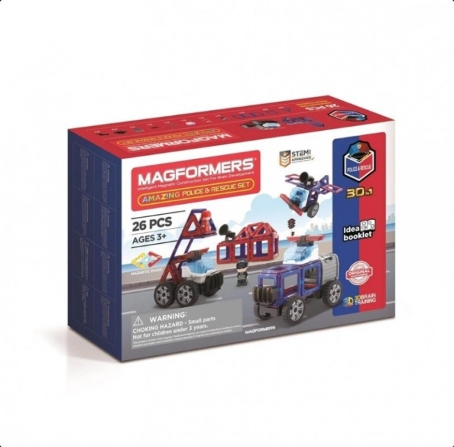 Magnetische bouwset Magformers Amazing Police – politie- en reddingsset 26 onderdelen