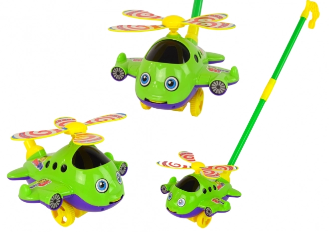 Groene Vrolijke Duwhelikopter