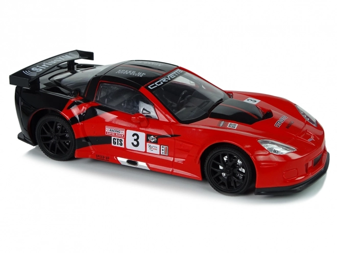 Sportieve race RC auto 1:18 Corvette C6.R rood 2.4G met verlichting