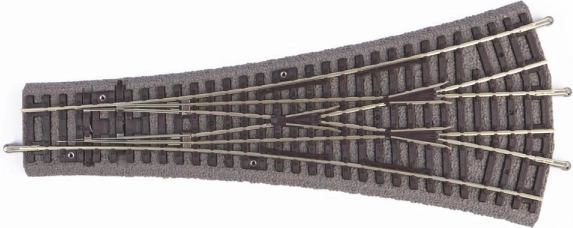 Piko Wissel W3 drieweg symmetrisch (G239/R9) met ballastbed - 55425