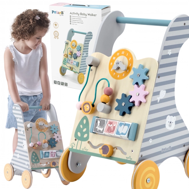 Houten loopwagen