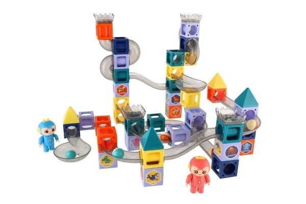 Magnetische knikkerbaan met figuren 102 stuks in doos 49x35x9cm