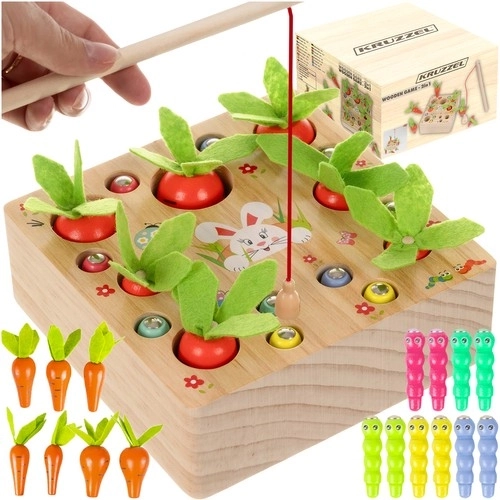 Houten Montessori spel 2-in-1 - Worteltuin voor kinderen
