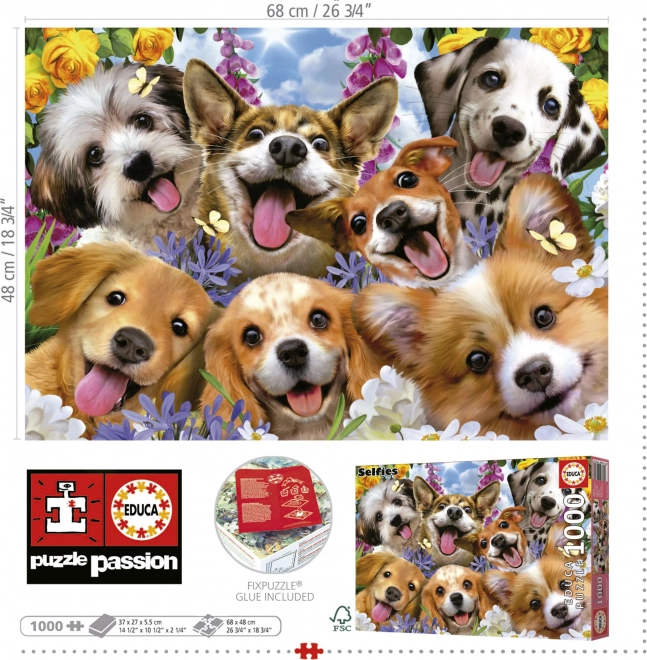 Educa puzzel Selfie puppy's 1000 stukjes