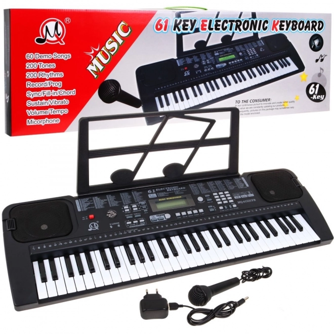 Toetsenbord met microfoon voor kinderen 5+ Metronoom USB MP3 Radio - Model nr. 6152
