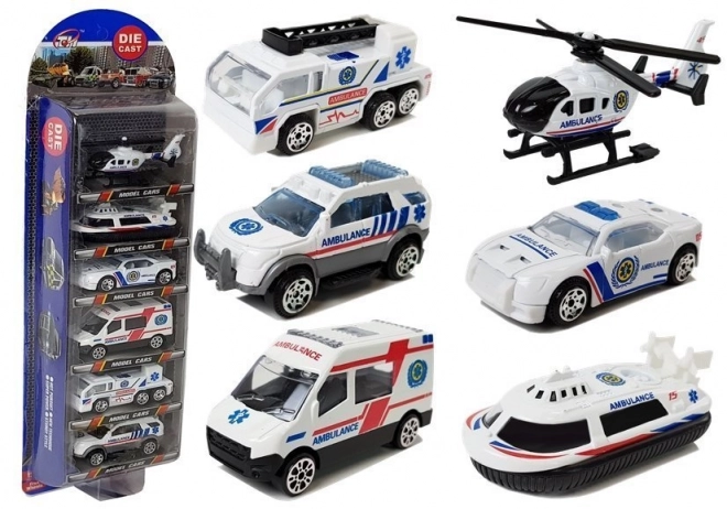 Set reddingsvoertuigen 1:64 6 stuks