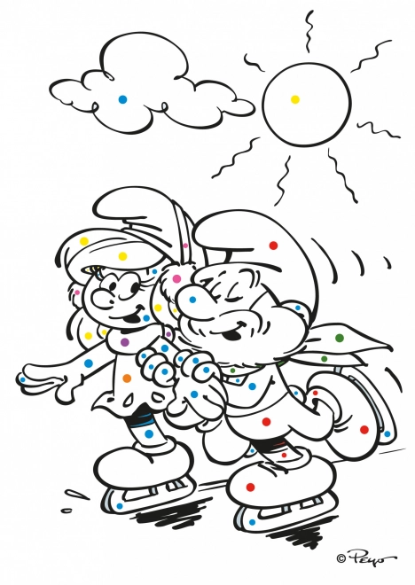 Smurfen kleurboek Schilderen volgens kleurpunten