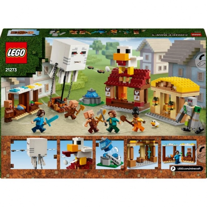 LEGO Minecraft 21273 Aanval van de Ghast-ballon op het dorp