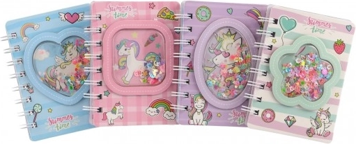 Pocket notitieboek met ringband met eenhoorn – 60 gelijnde pagina’s (9,5 × 12 cm)