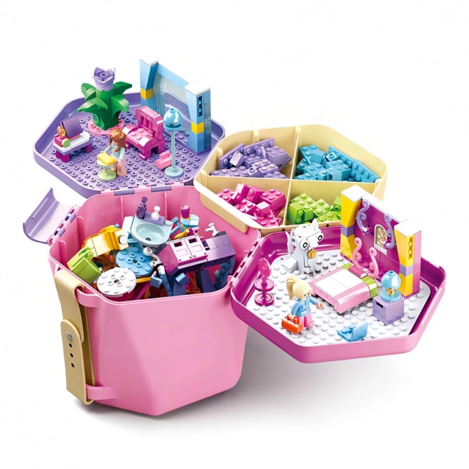 Sluban emmer met stenen M38-B0830 emmer met roze stenen
