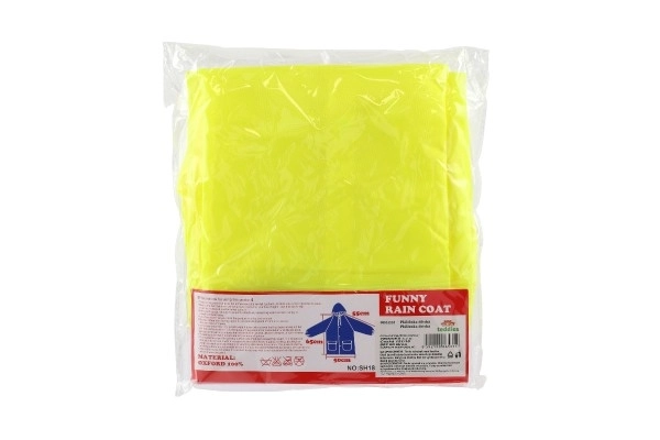 Kinder regenjas eendje maat 110-120cm geel in zak 23x25cm