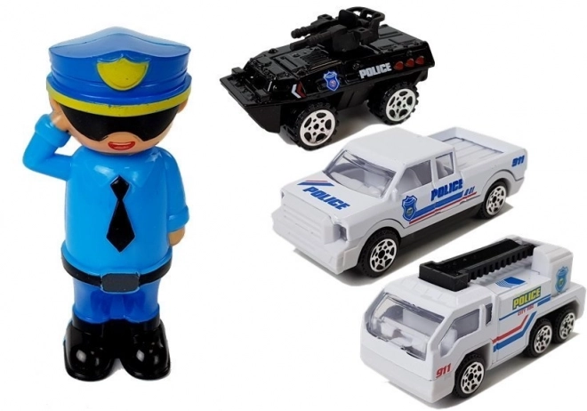 Politieauto met garage 2-in-1 met geluid en licht