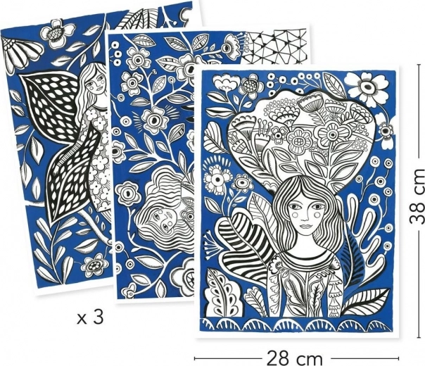 Drie grote kleurposters