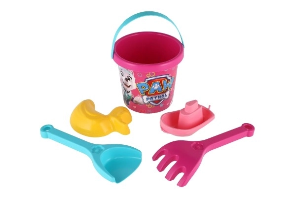 Zandset 5st plast Paw Patrol/Reddingshonden roze in net 12x22x12cm 12m+ Wader